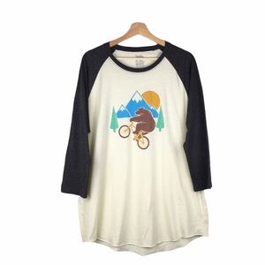 🌈🌈 YoColorado Tee Wheelie Bear Raglan Black Cream
